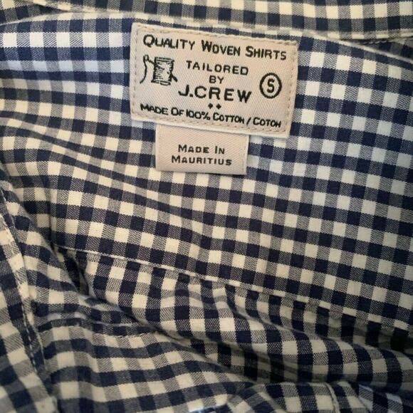 J Crew Men's Blue Gingham Print Long Sleeve Button Up Casual Shirt Size Small - Picture 3 of 5